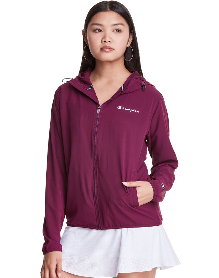 Champion Dame Jakke MørkeLilla - Woven Full-Zip - Danmark LCJ-051739